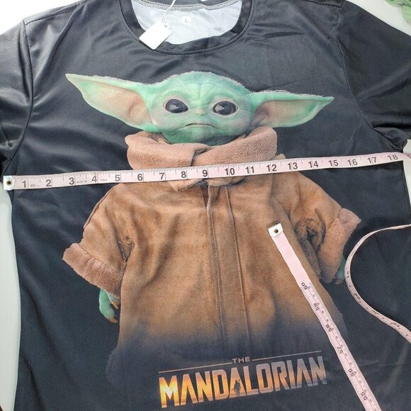 Star Wars Mandalorian Tee Shirt Men Grogu Yoda Graphic Knit Short Sleeve Top - Picture 3 of 11